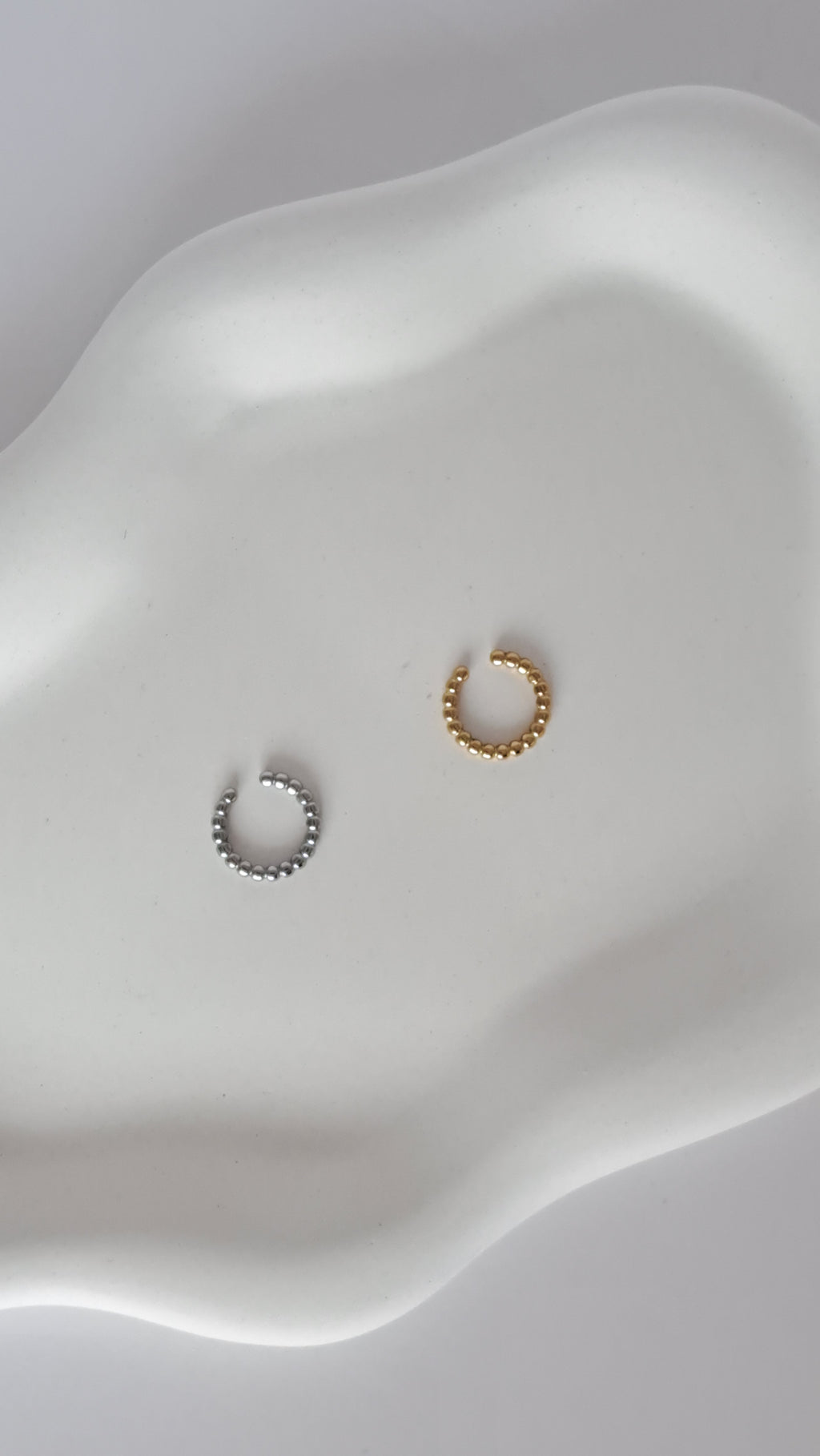 Pendiente de presión o ear cuff fino de acero