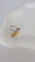 Anillo de acero inoxidable gotas bicolor