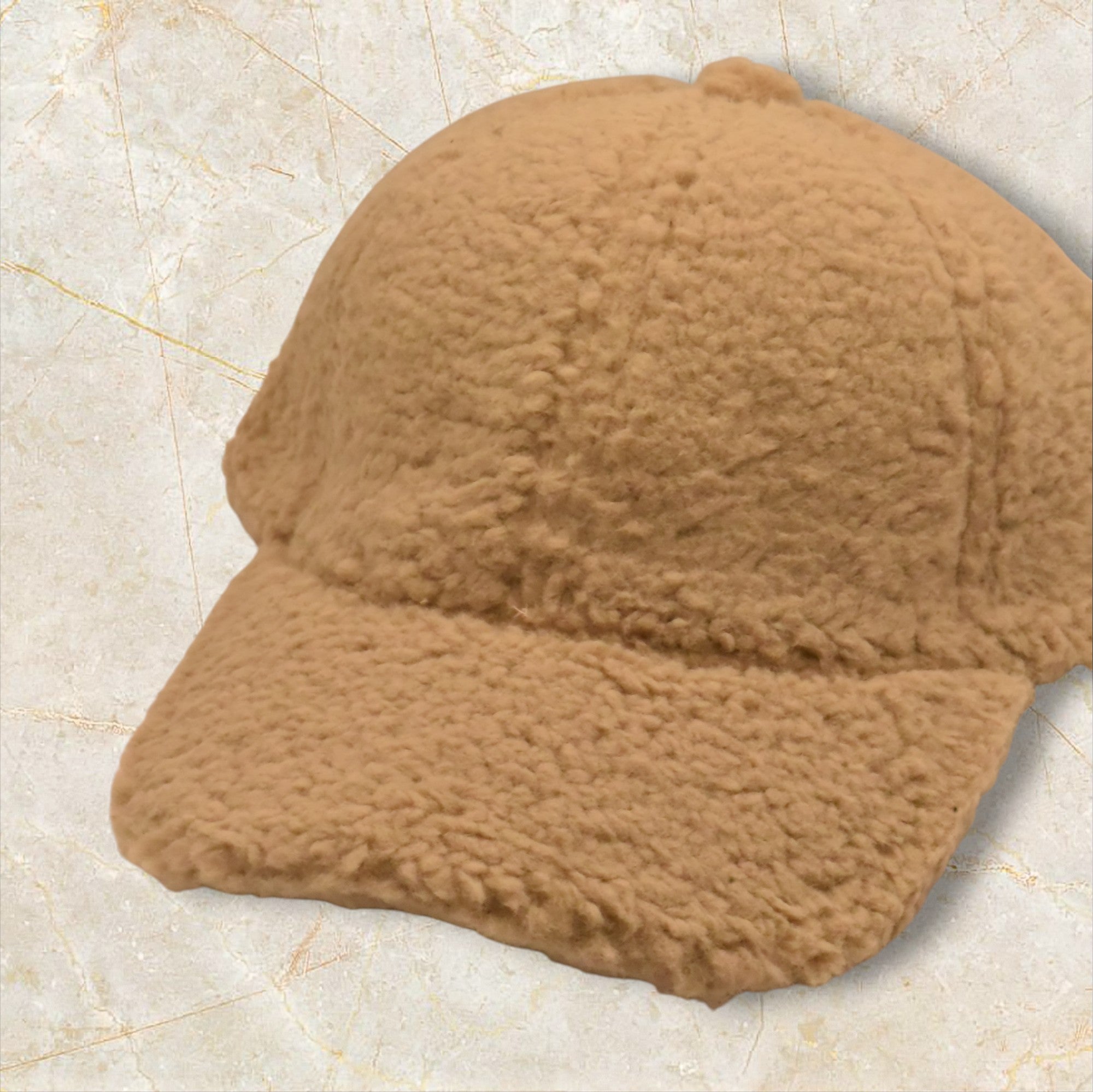 Ixe&Me I Gorra de invierno efecto pelo peluche camel