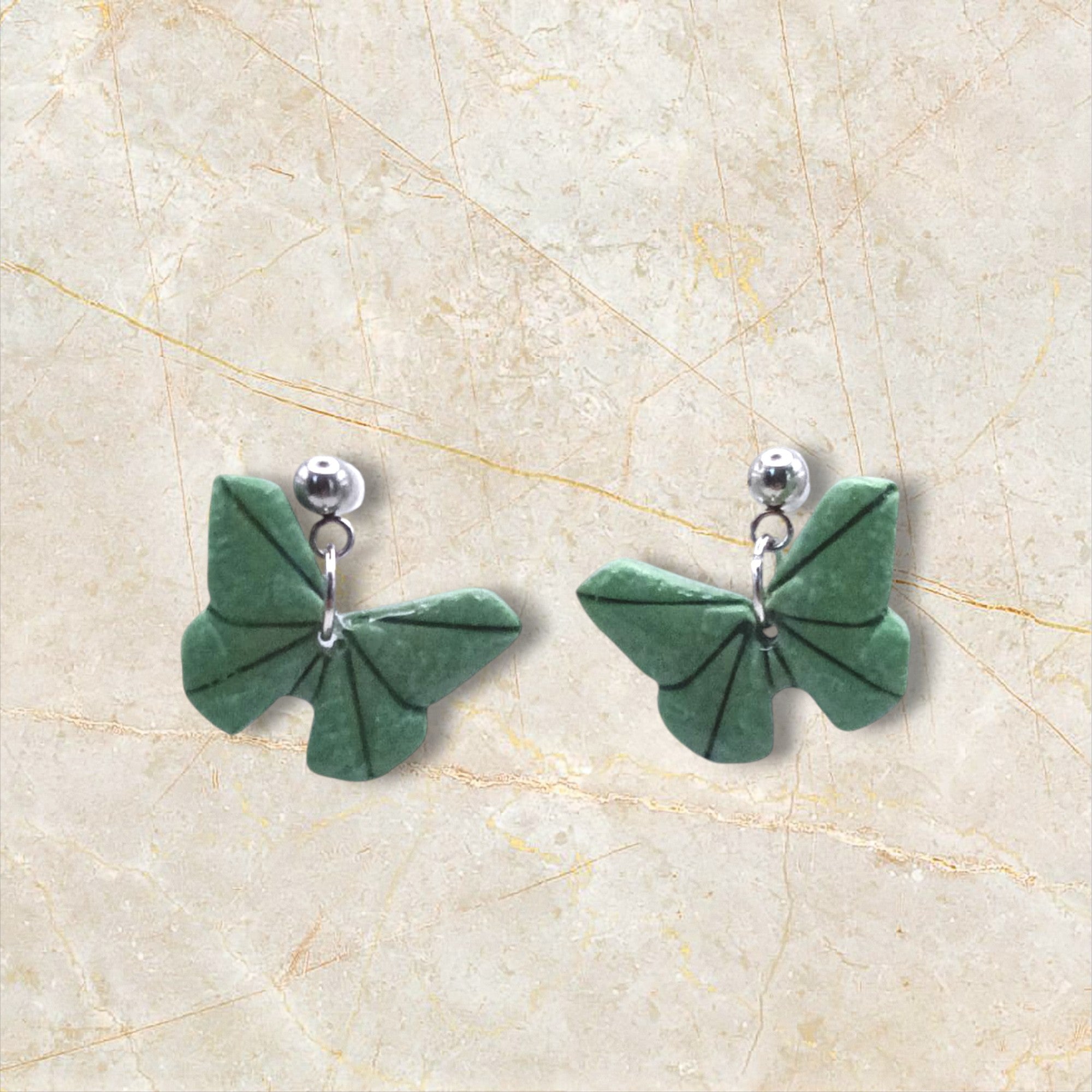 IXE&ME I Laura pendientes cerámica mariposa verde menta