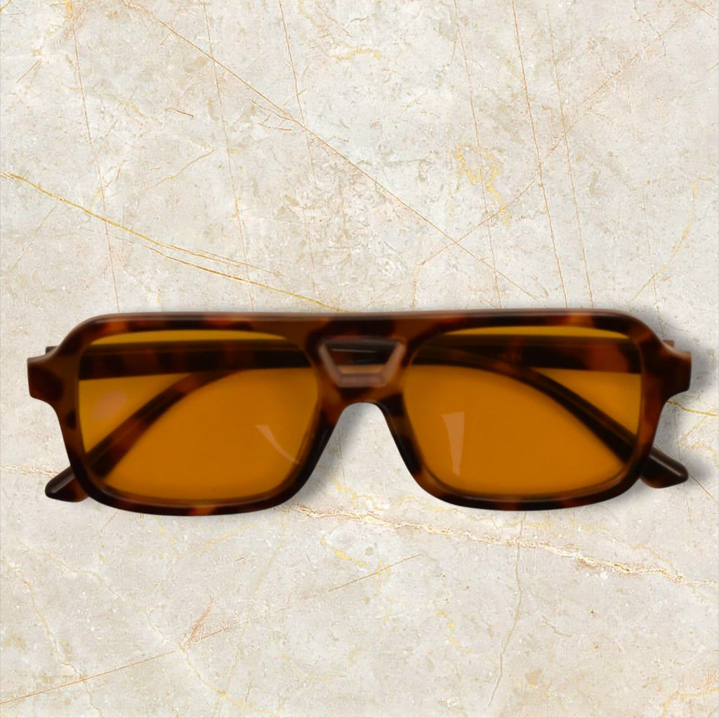 Gafas de sol retro tortoise con puente y lentes bloqueo luz azul