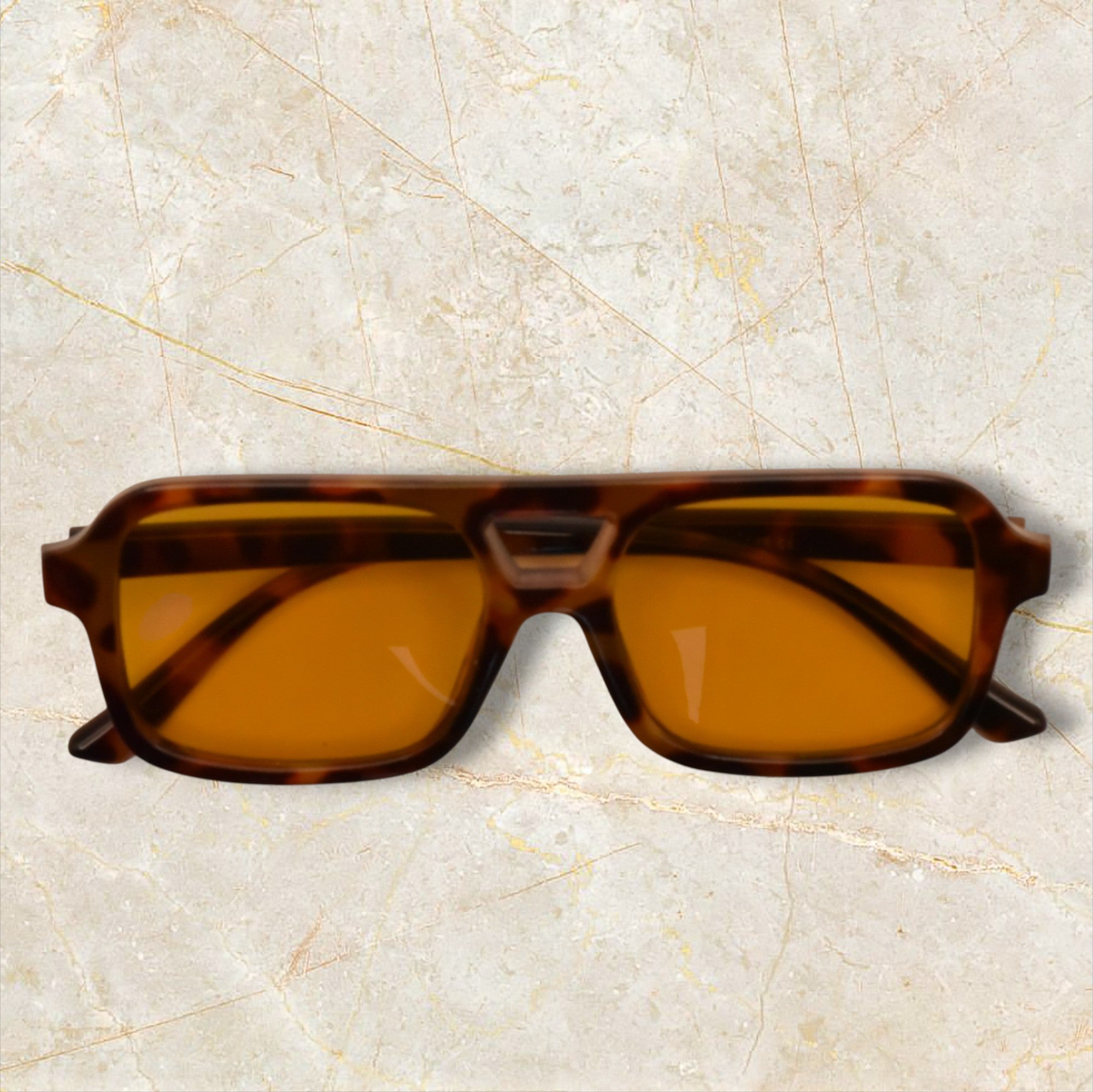 Gafas de sol retro tortoise con puente y lentes bloqueo luz azul