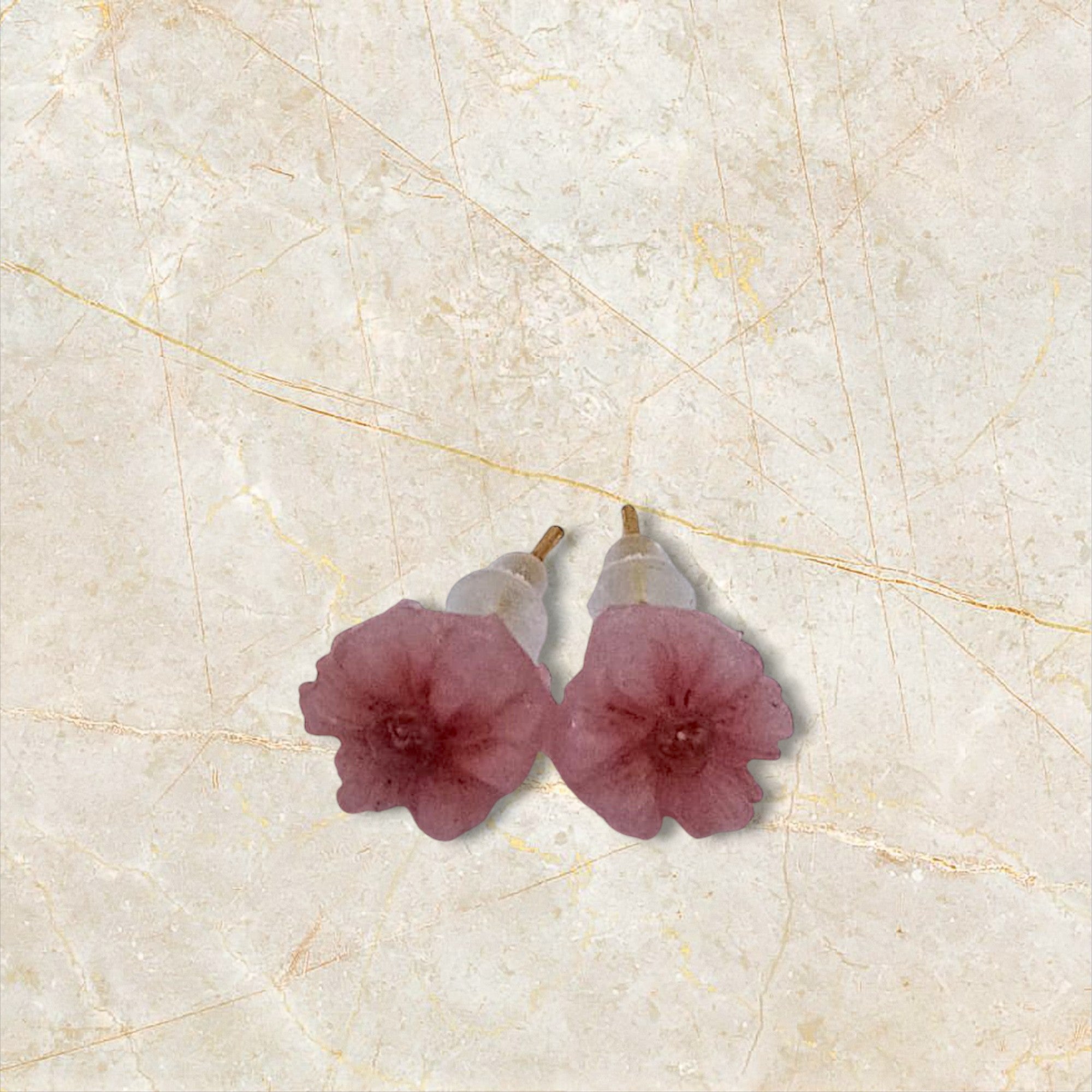 Ixe&Me I Pendientes pequeños flor rosa empolvado