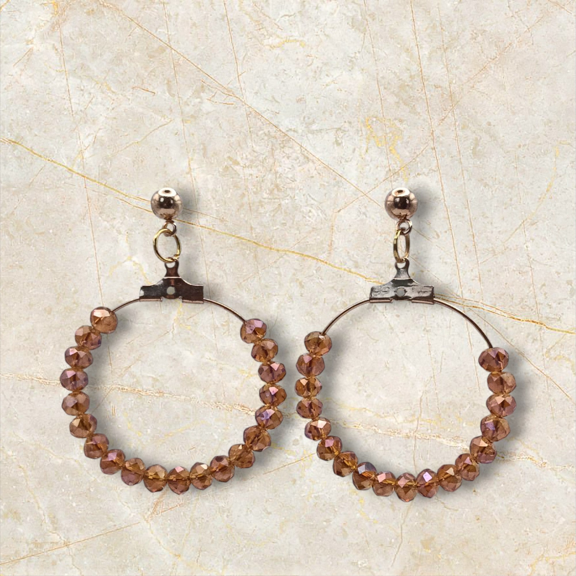 Ixe&Me I Rosario pendientes aro pedreria cristal ambar