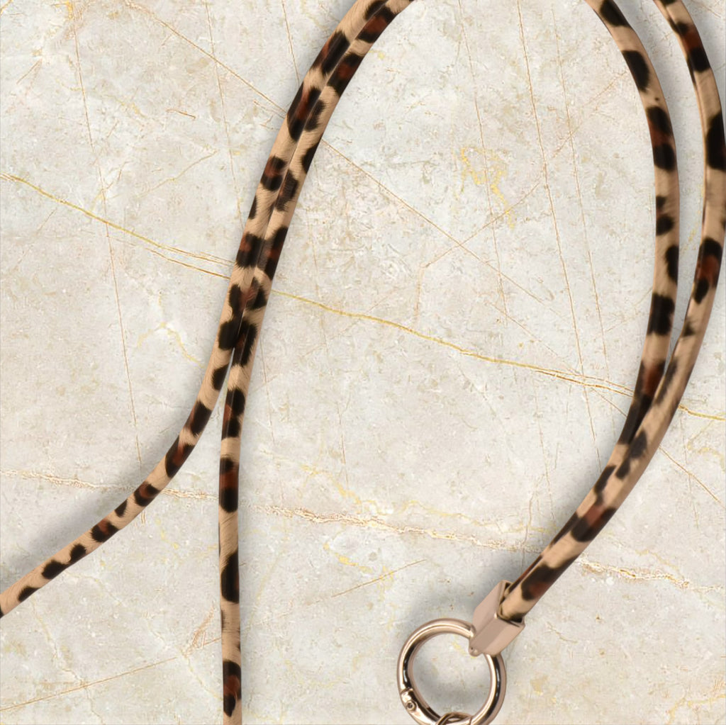 Lanyard o correa larga, cordón para móvil de PU estampado animal print