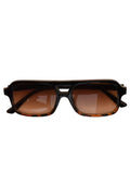 Gafas de sol retro tortoise con puente y lente degradada