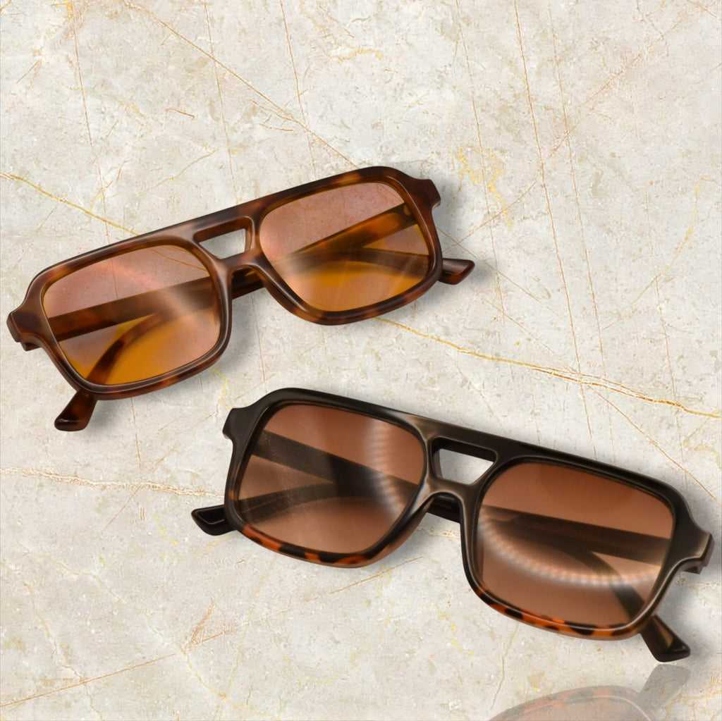 Gafas de sol retro tortoise con puente y lentes bloqueo luz azul