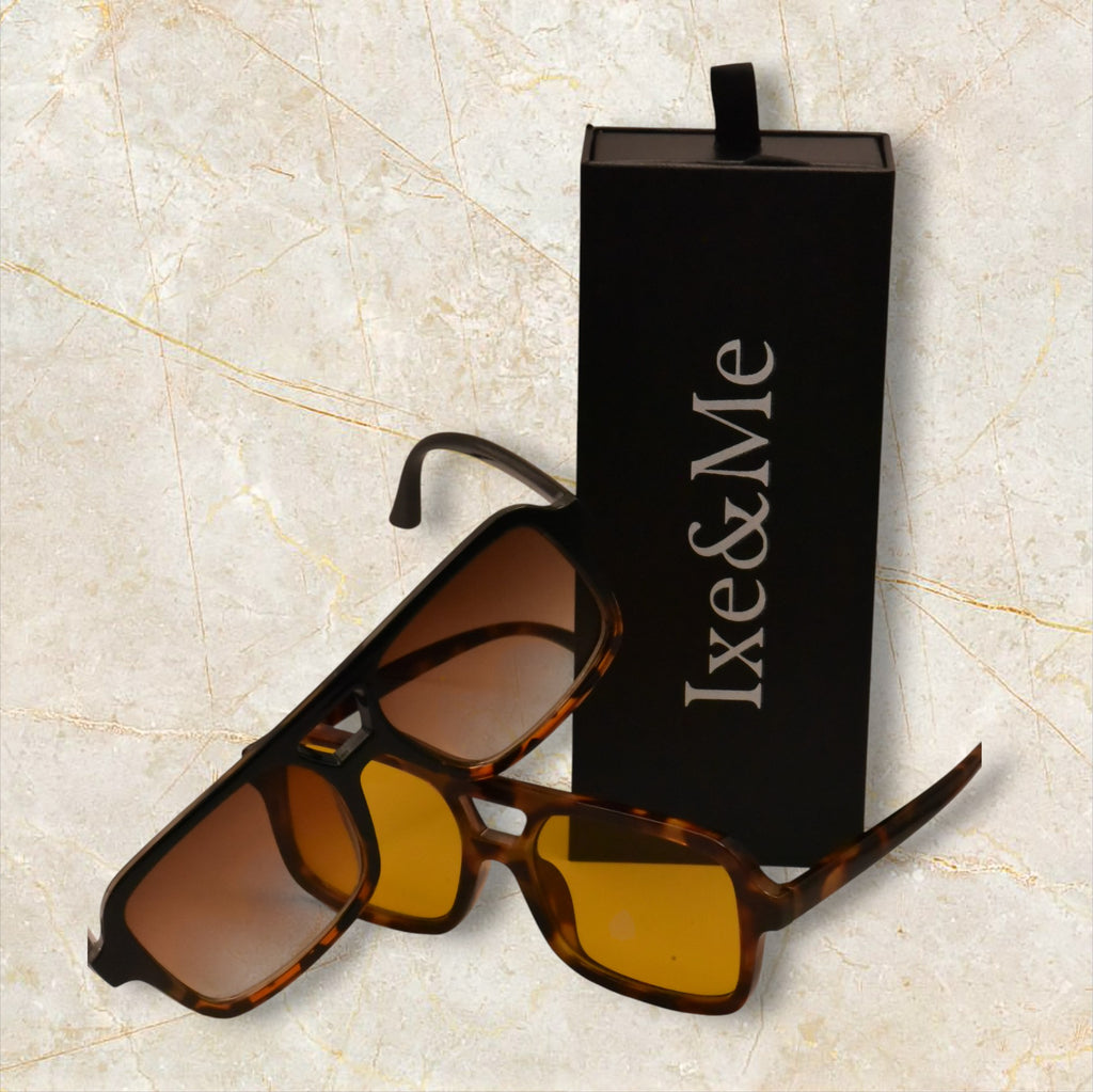 Gafas de sol retro tortoise con puente y lentes bloqueo luz azul