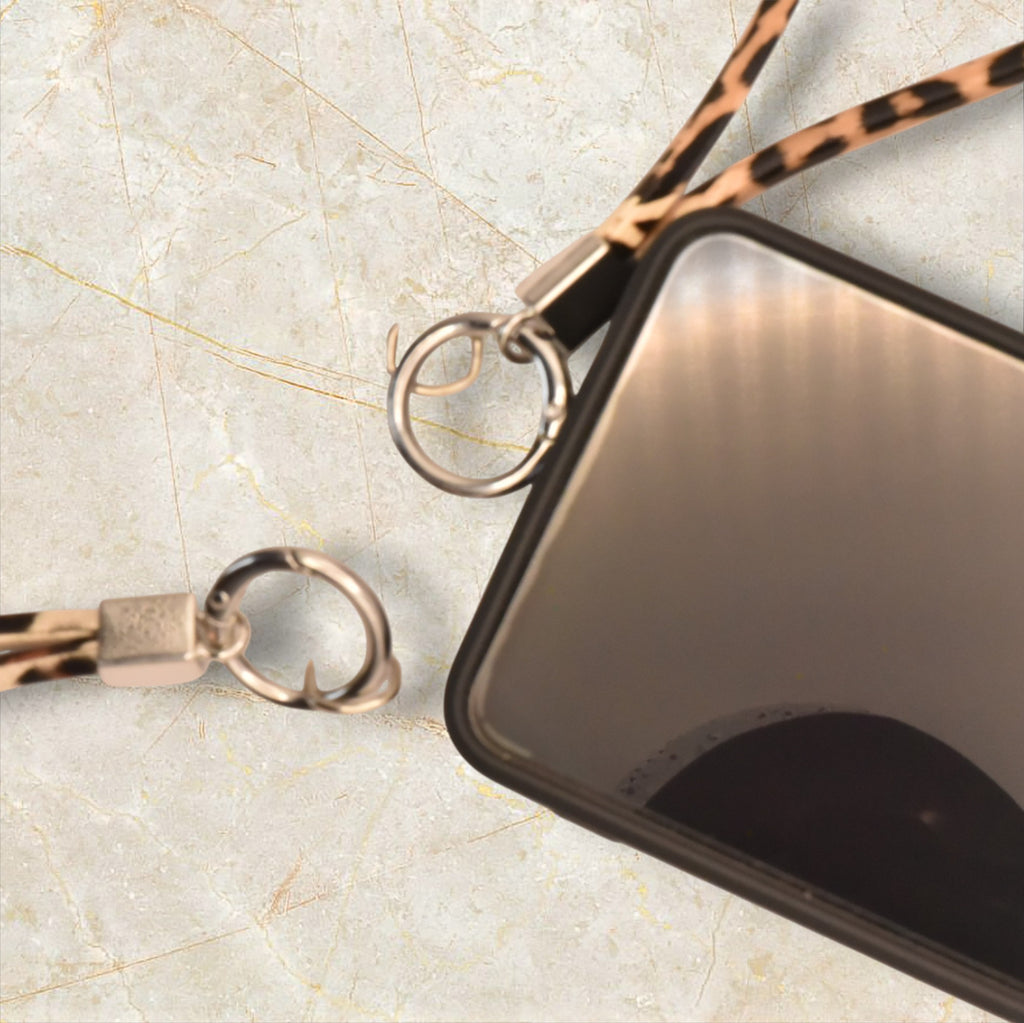 Lanyard o correa larga, cordón para móvil de PU estampado animal print