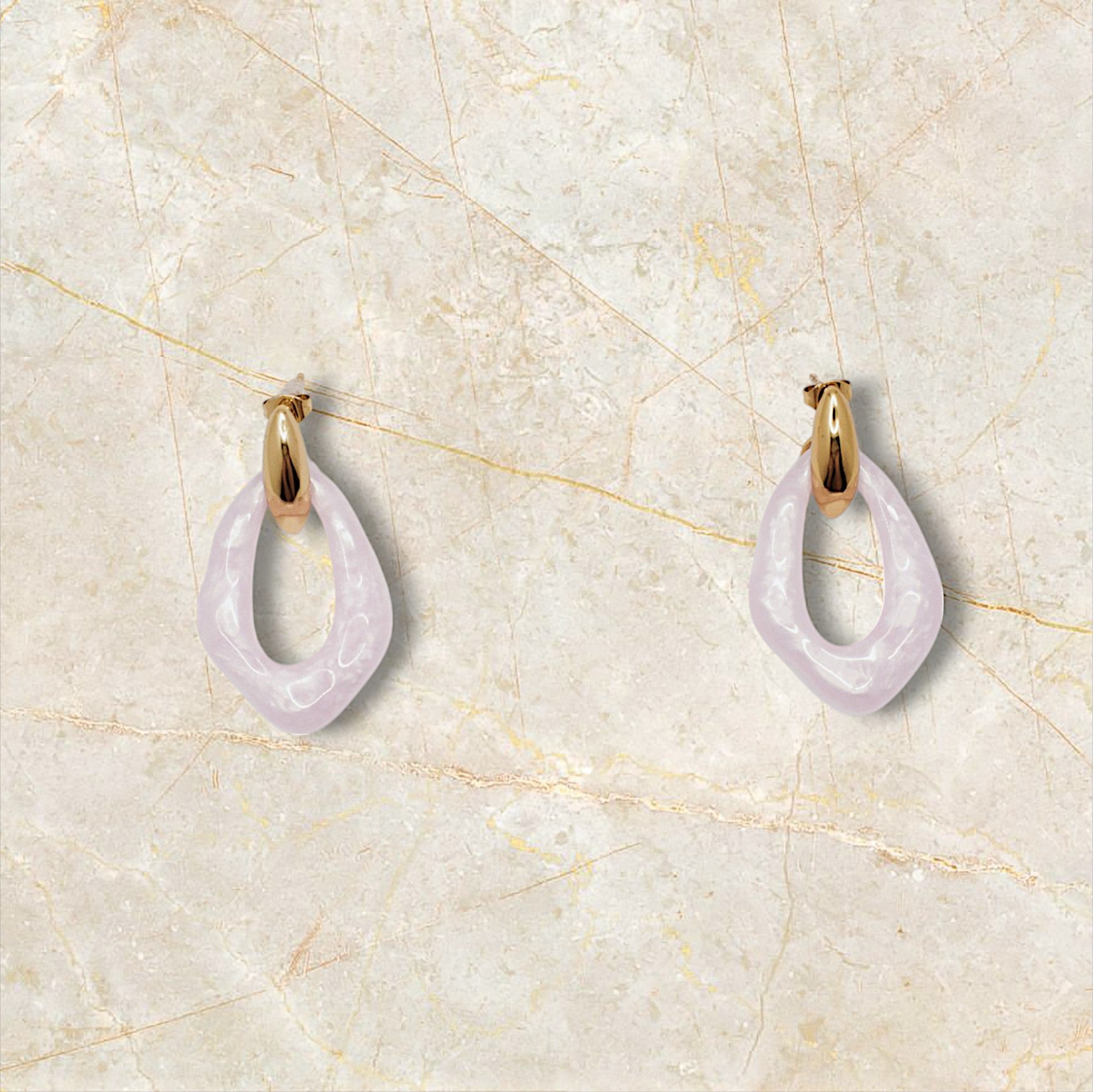 Ixe&Me Pendientes de Acero Inoxidable y Resina