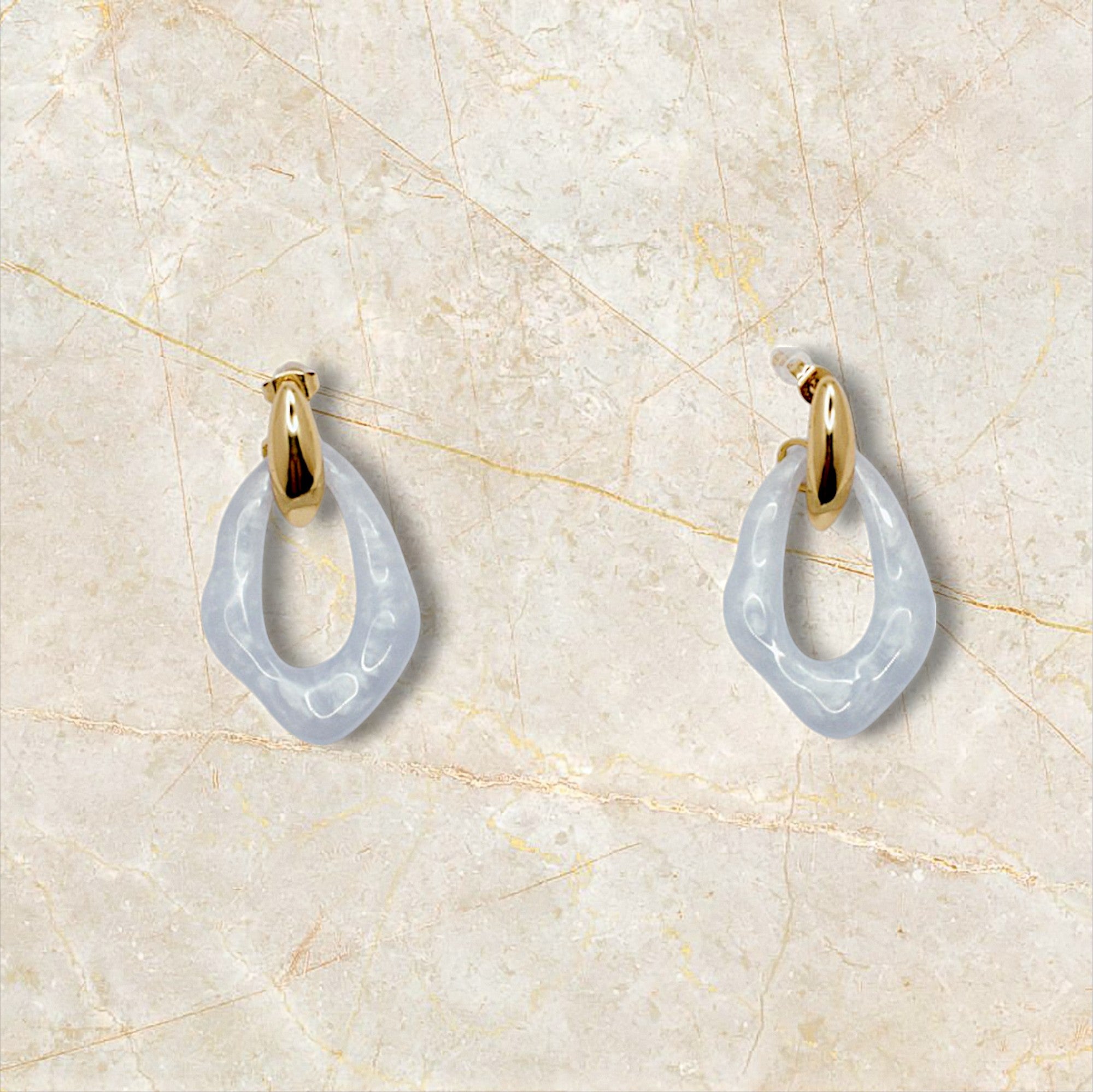 Ixe&Me Pendientes de Acero Inoxidable y Resina