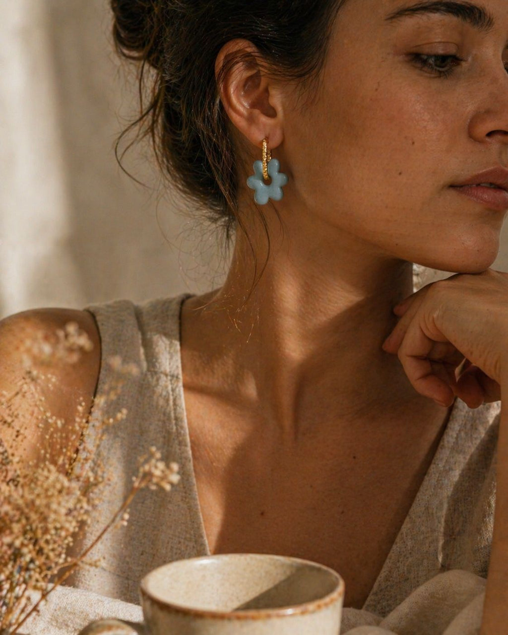 Pendientes charm flor spring