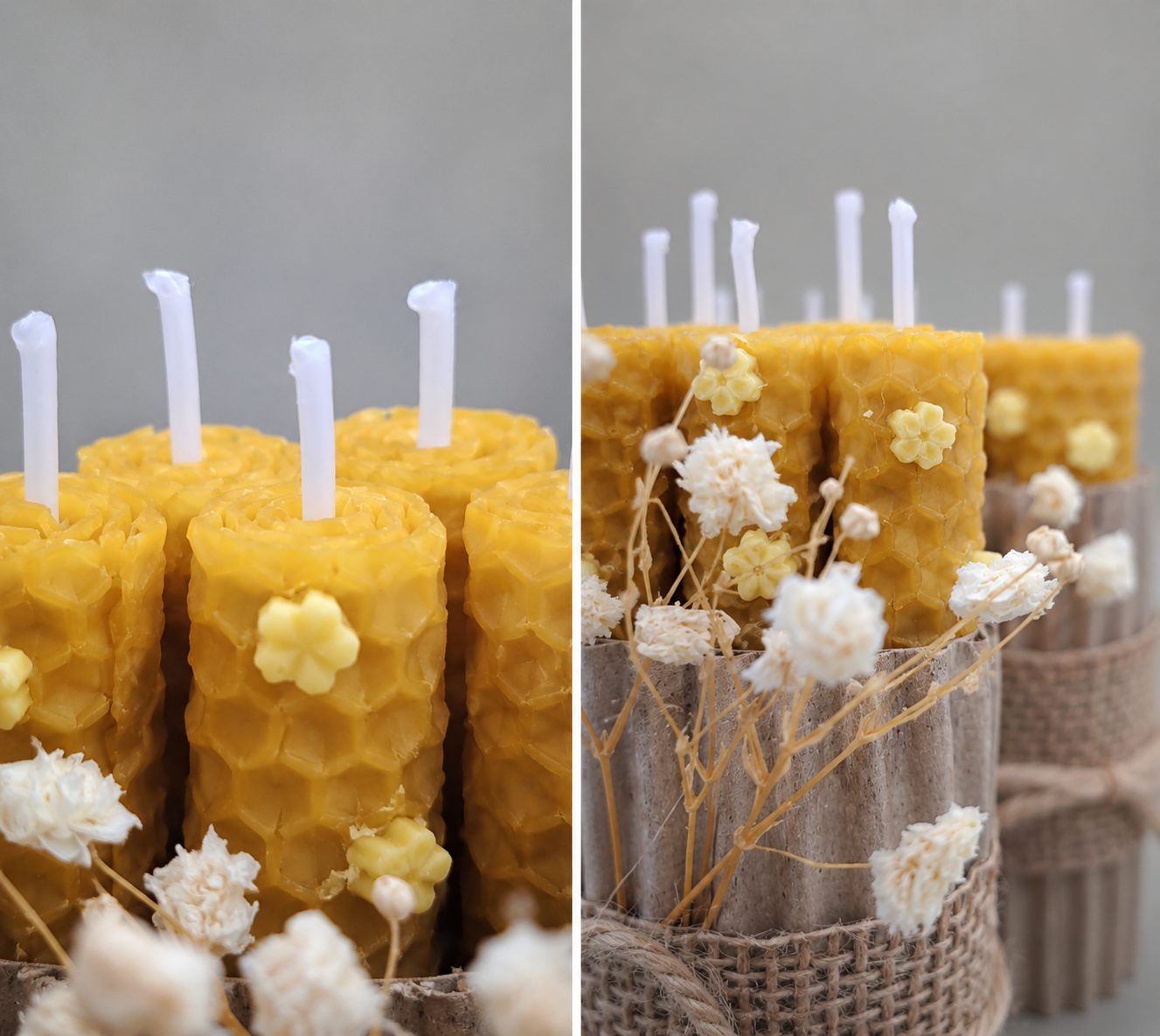 Pack de 5 velas aromáticas de cera de abeja natural