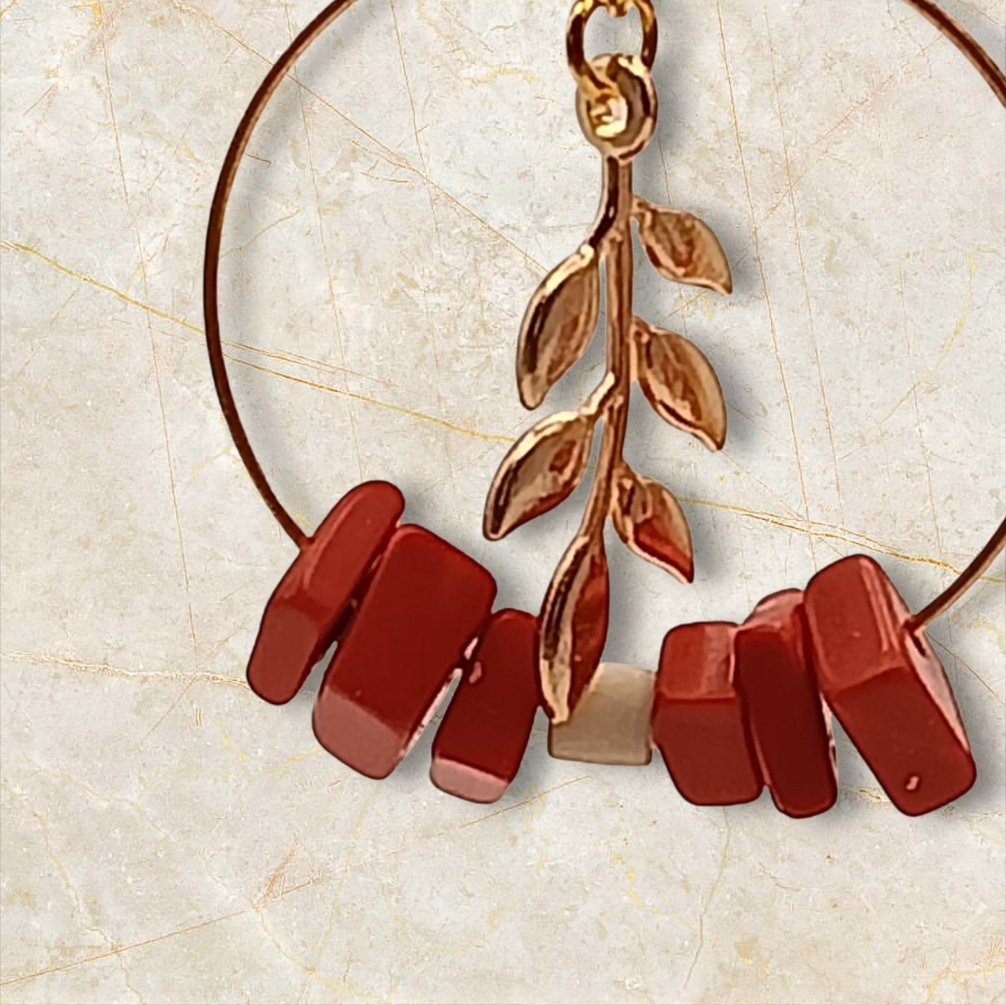 Ixe&Me I Silvia pendientes de aro pedreria coral