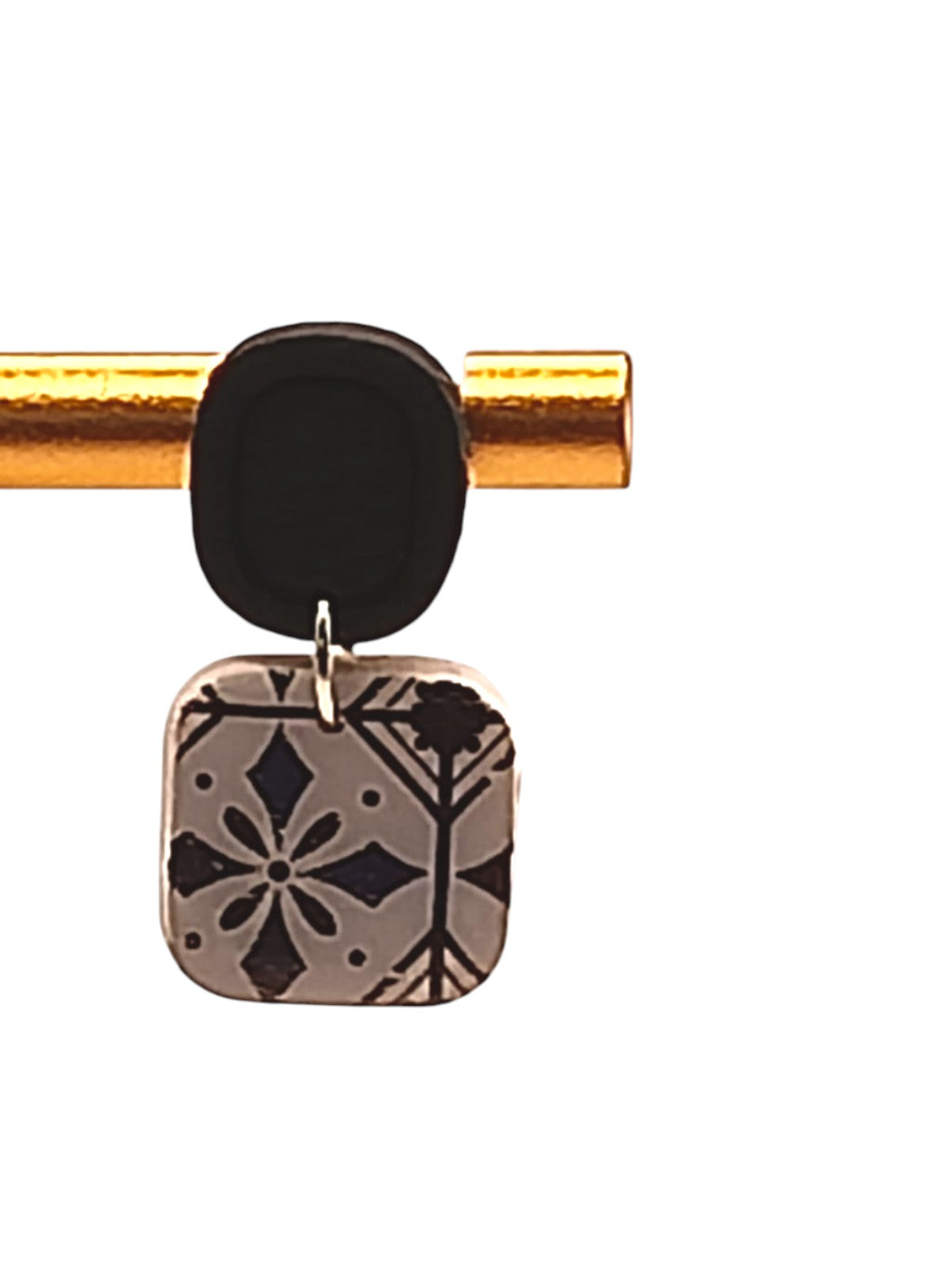 Ixe&Me I Pendientes mosaico azul marino cuadrado