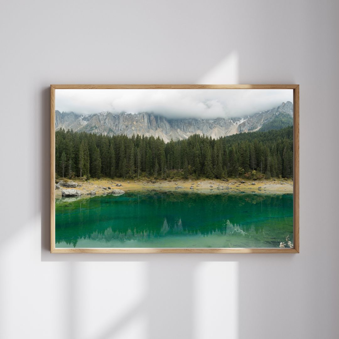 lamina-poster-para-pared-lago-dolomitas