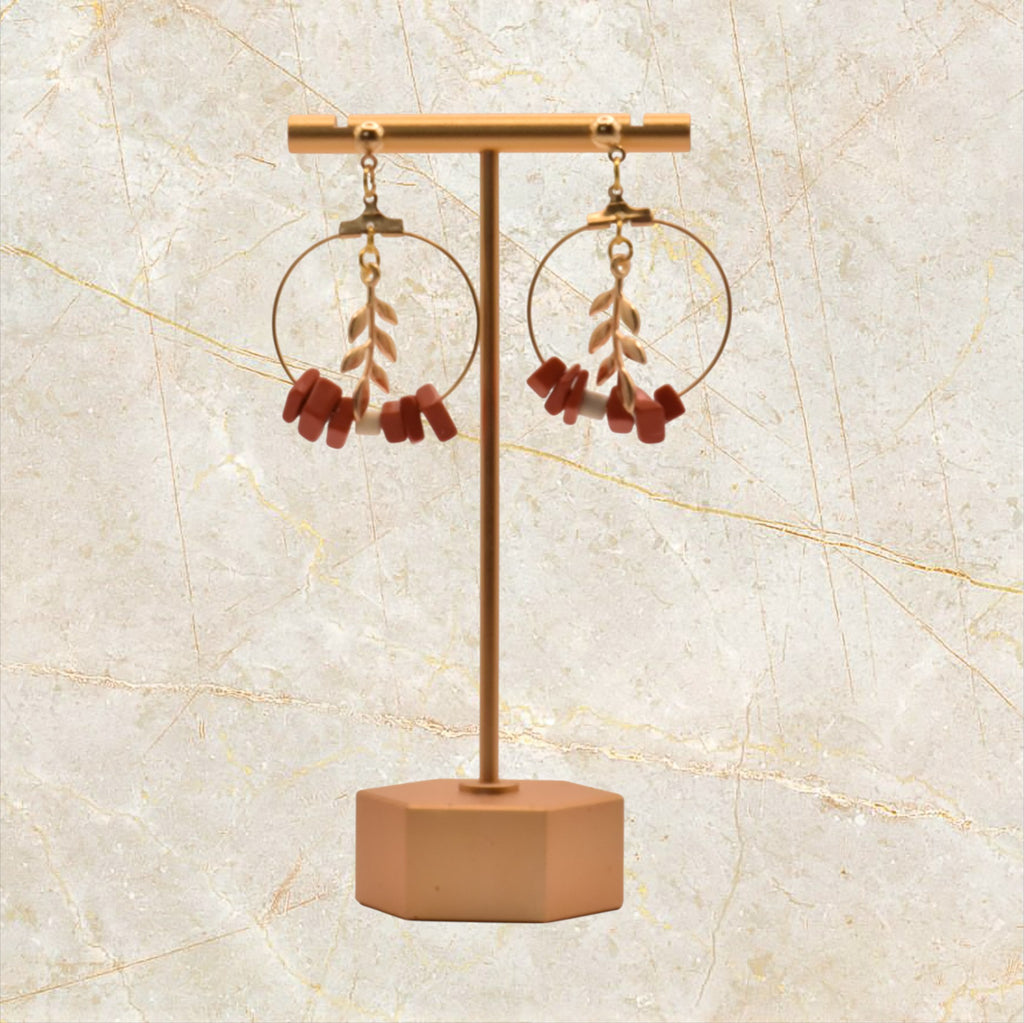 Ixe&Me I Silvia pendientes de aro pedreria coral