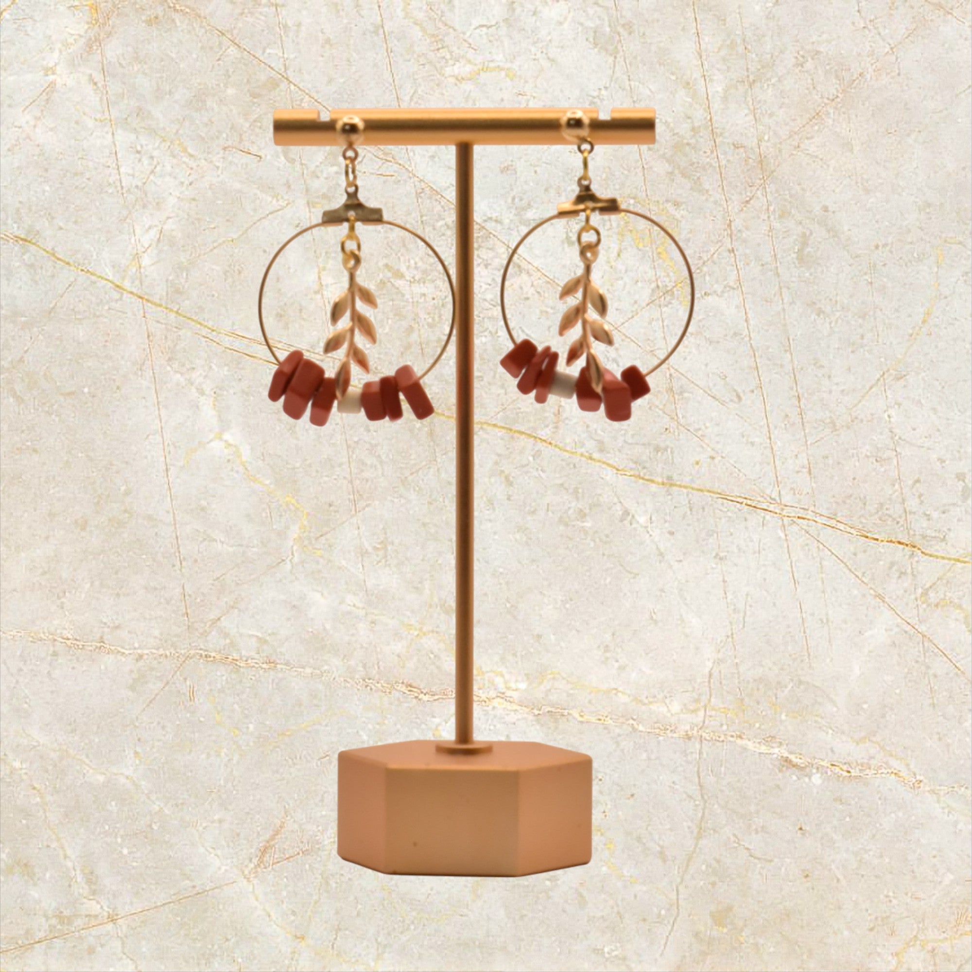 Ixe&Me I Silvia pendientes de aro pedreria coral