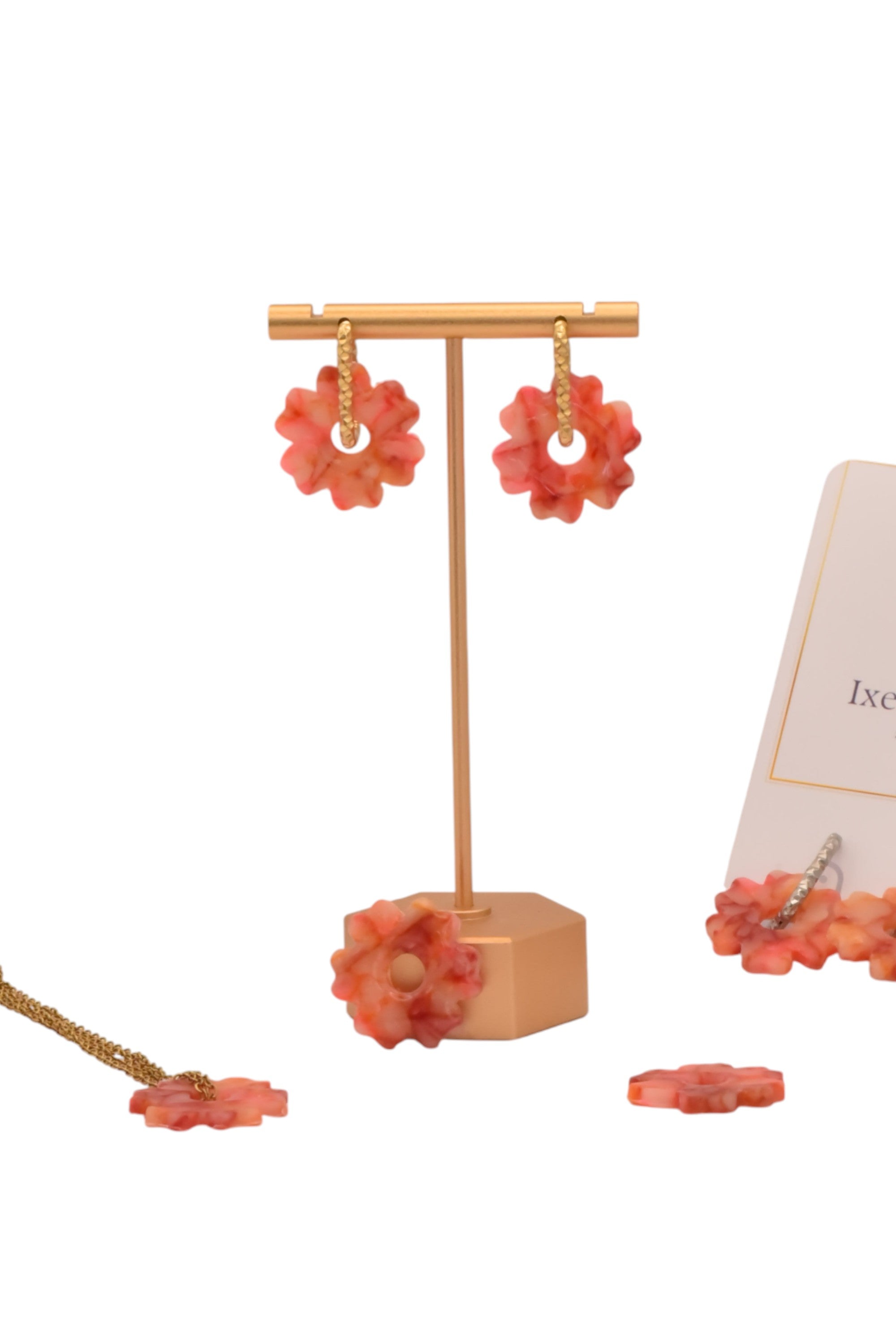 pendientes-ceramica-sakura-naranja