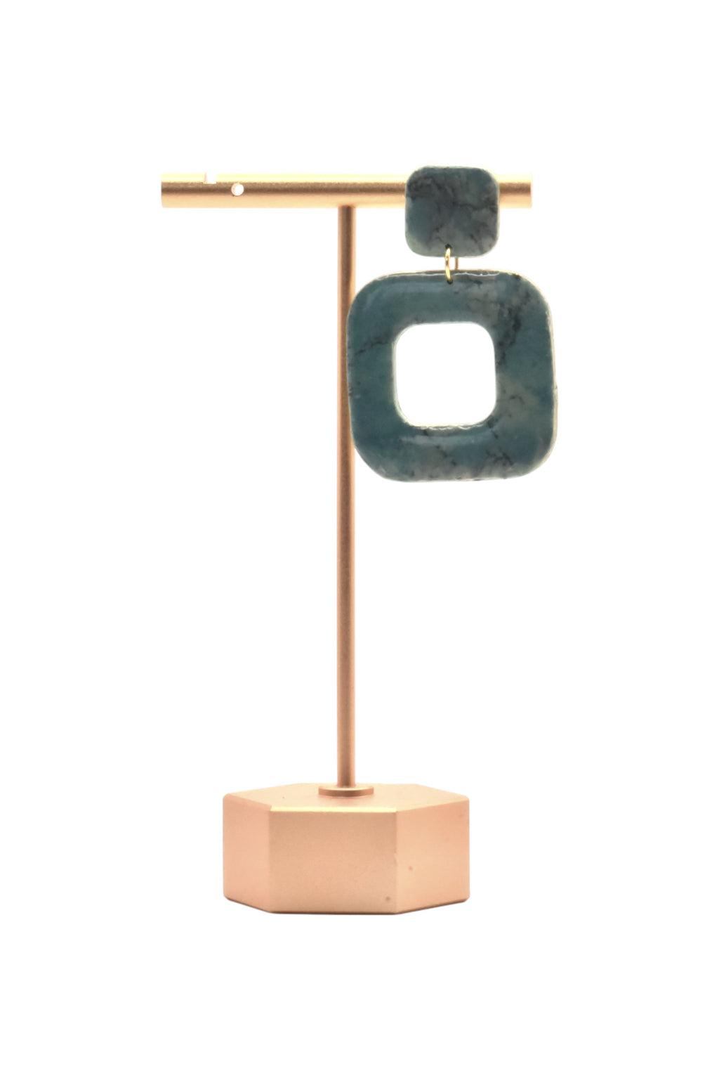 Ixe&Me I Pendientes largos cerámicos azul turquesa cerezo art