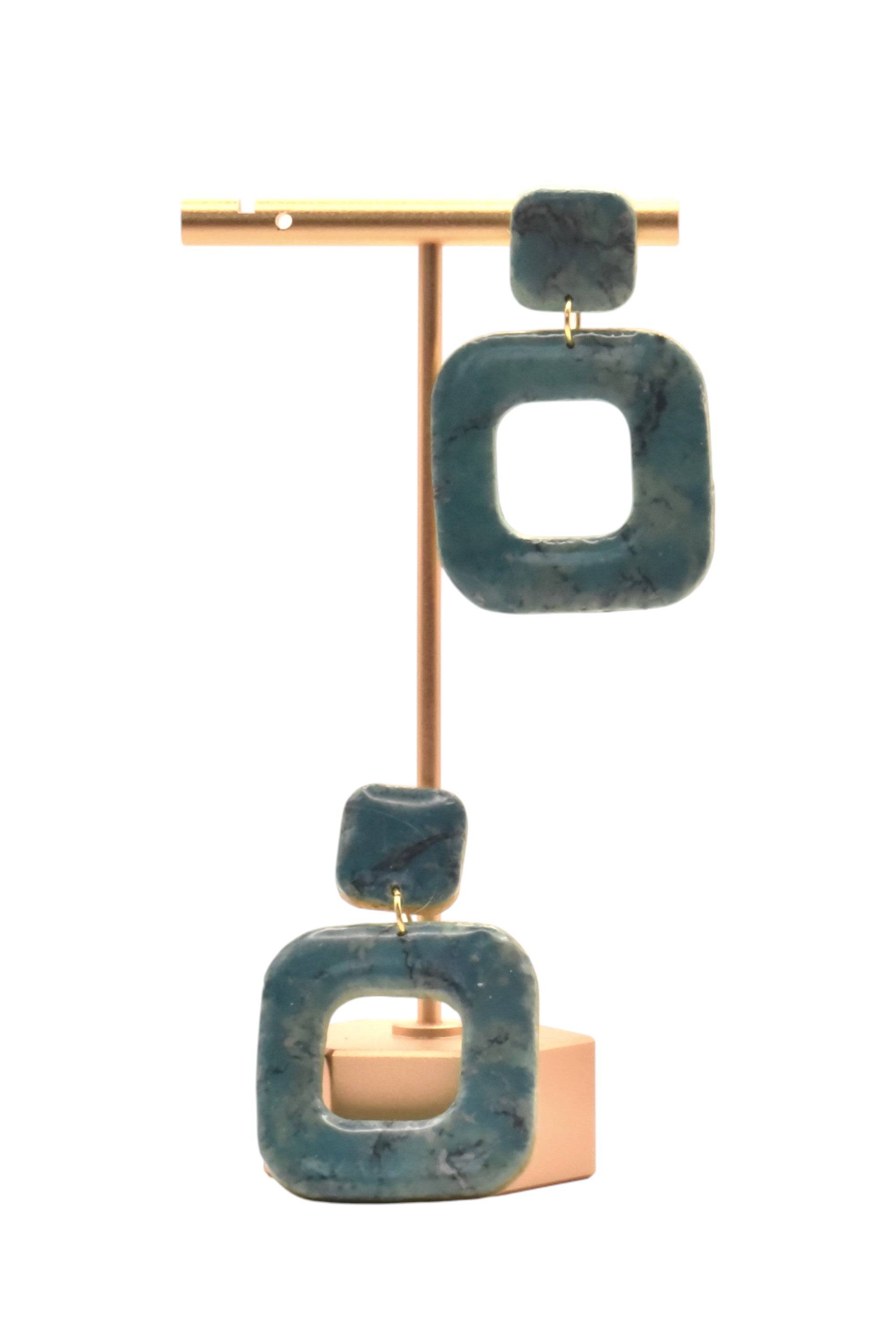 Ixe&Me I Pendientes largos cerámicos azul turquesa cerezo art