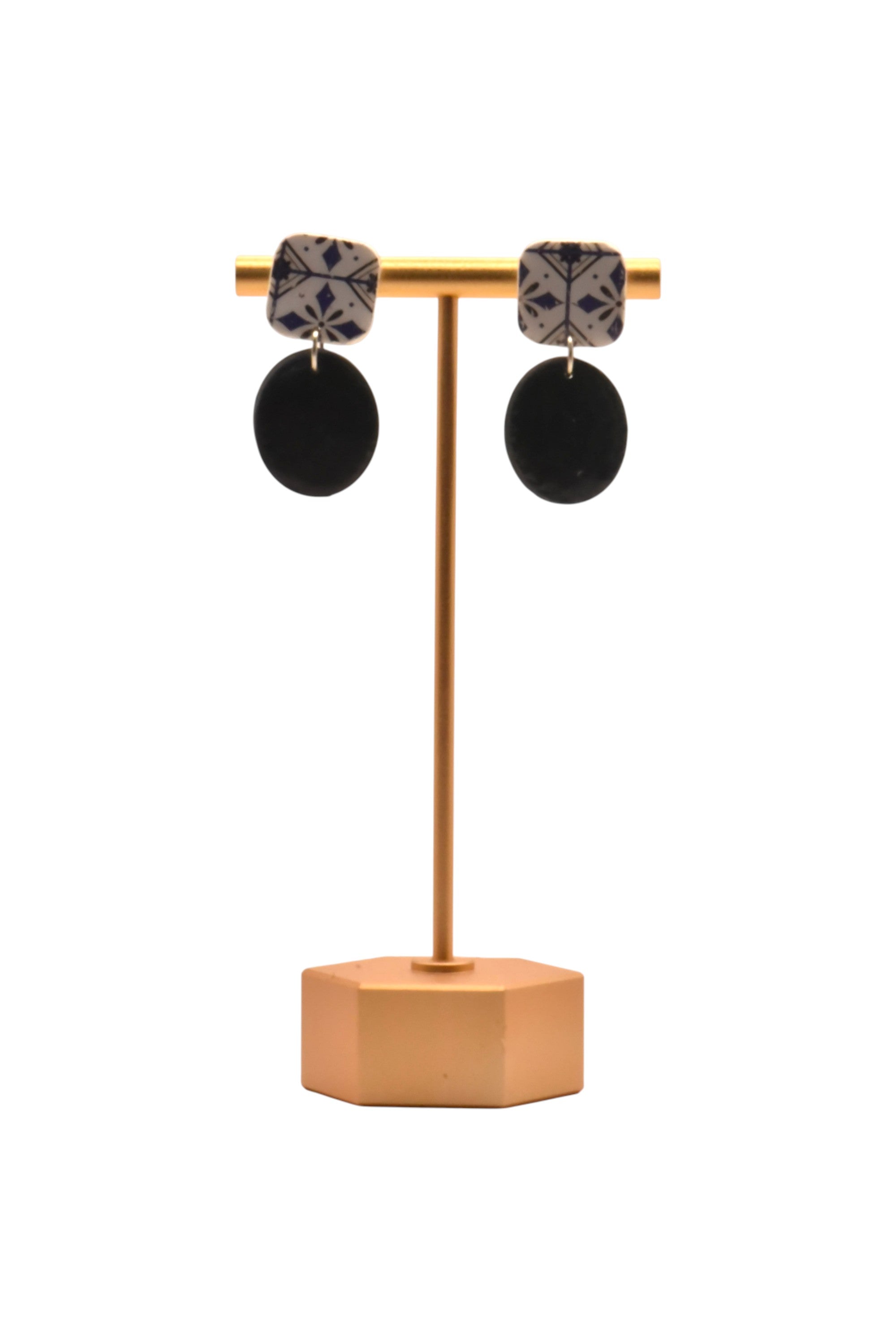 Ixe&Me I Pendientes mosaico azul marino y esfera