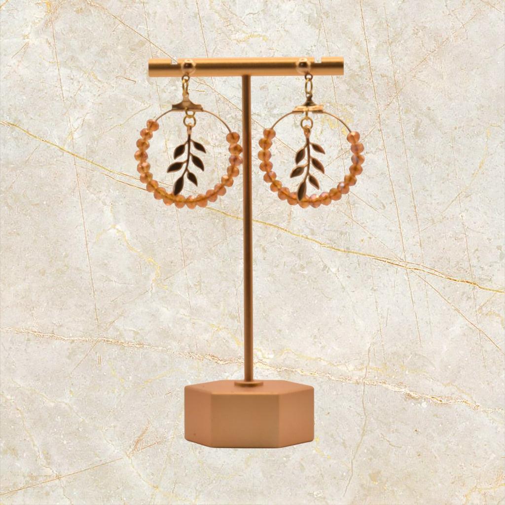 Ixe&Me I Rosario pendientes aro pedreria cristal ambar