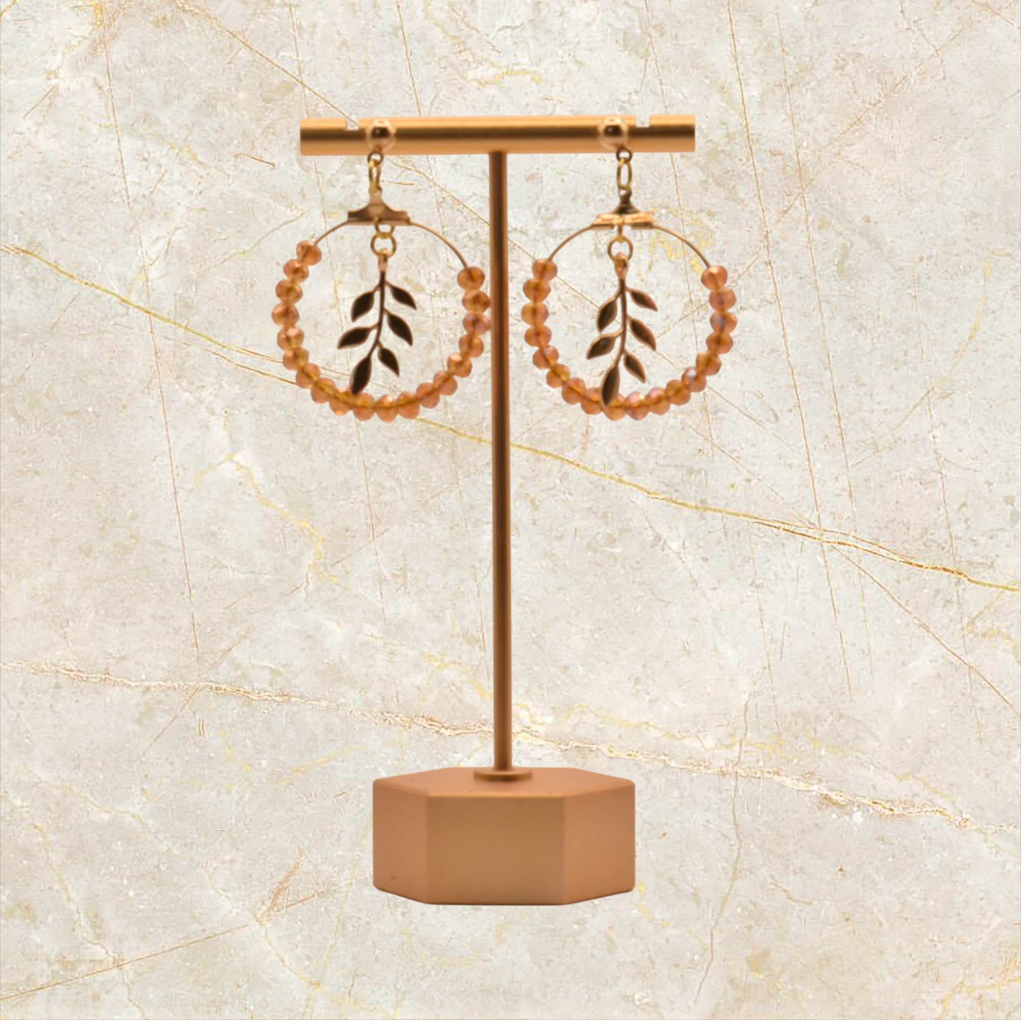 Ixe&Me I Rosario pendientes aro pedreria cristal ambar