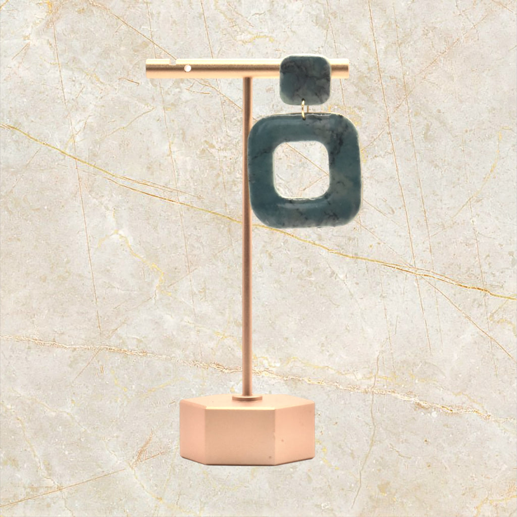 Ixe&Me I Iratxe pendientes cuadrados azul turquesa cerezo art