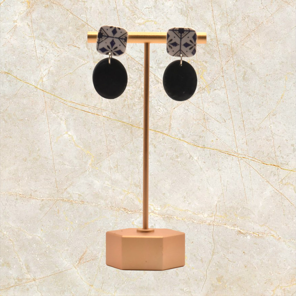 Ixe&Me I Pendientes mosaico azul marino y esfera